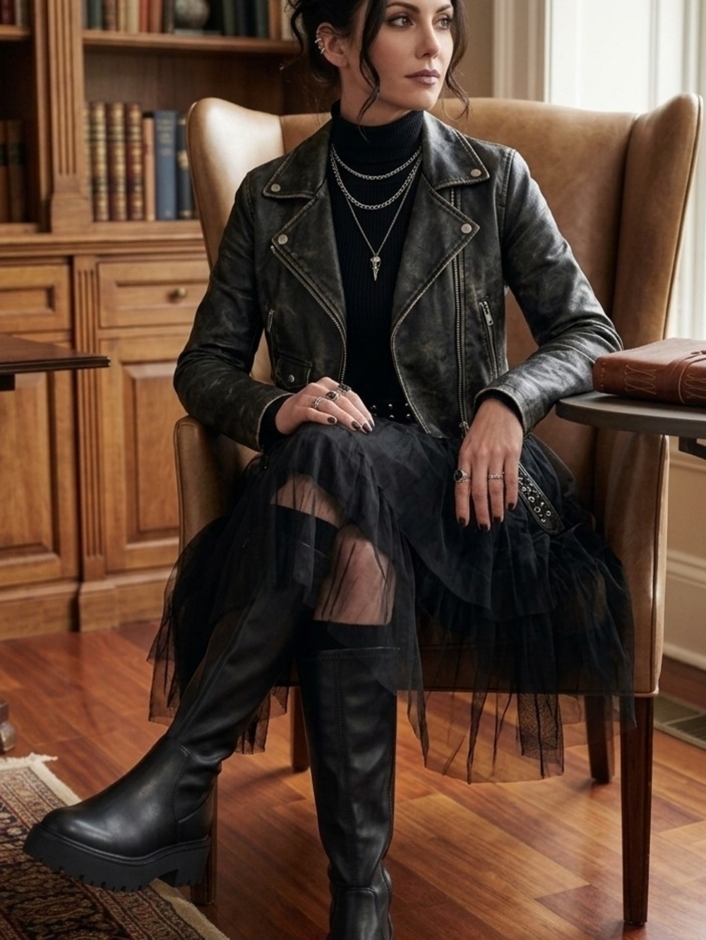 ALDO Carelden Knee High Boots Black Lug Sole Platform Size 10